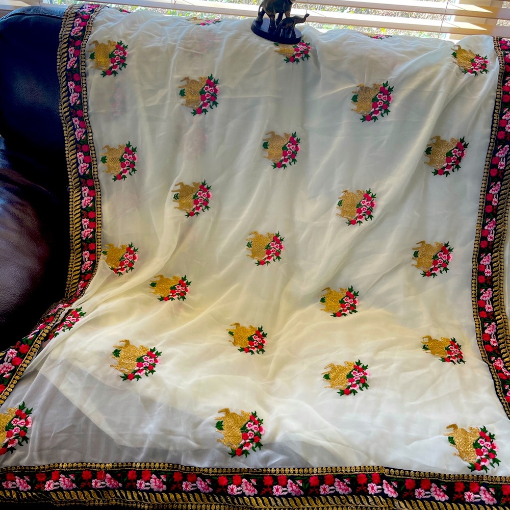 Gorgeous Georgette Embroidered Saree